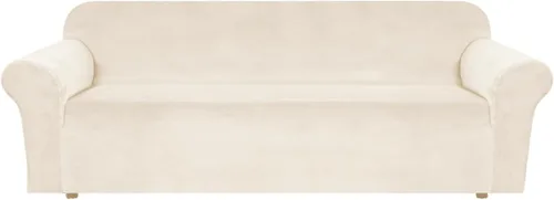 Vista 85 de H.VERSAILTEX Fundas de terciopelo elástico para sofá de dos plazas, fundas para sofá de 2 cojines para sala de estar, fundas deslizables con correas