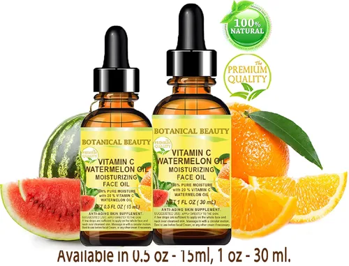 Vista 3 de VITAMINA C ACEITE DE SANDÍA Aceite Facial Hidratante Anti-Envejecimiento Regenerador Nutritivo 20% Vitamina C y Aceite de Semilla de Sandía 100%