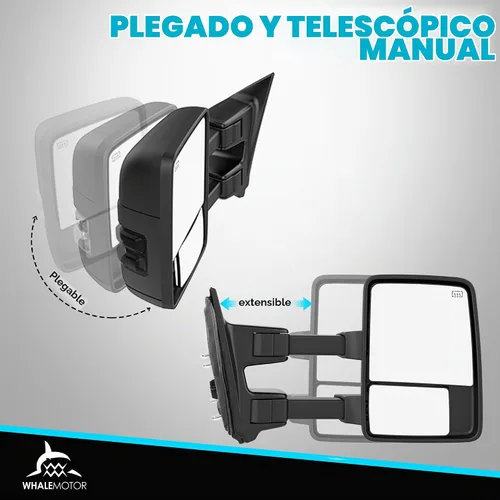 Vista 6 de Espejos de remolque con calefacción eléctrica ahumada compatibles con Ford Super Duty (2008-2016), espejos laterales de remolque extendidos