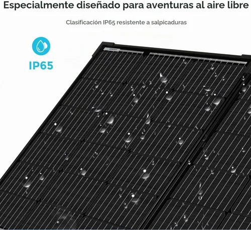 Vista 5 de Renogy - Panel solar portátil de 100 vatios y 12 voltios con controlador de carga impermeable de 20 A, maletín solar plegable de 100 W con soporte