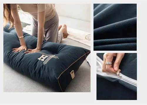 Vista 2 de Almohada para cabecera de dormitorio, almohada de espalda con cuña de cuerpo doble, para sentarse en la cama
