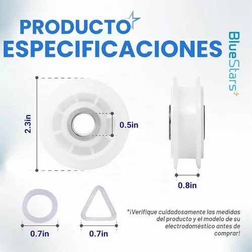 Vista 3 de Polea de repuesto para secadora Ultra Durable 279640 de Blue Stars – Ajuste exacto para secadora Whirlpool y Kenmore – Sustituye a 3388672, 697692