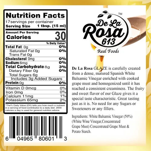 Vista 3 de De La Rosa Dark & White Balsamic Glaze Premium Bundle (8.45 oz 2 unidades)