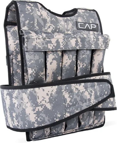 Vista 14 de CAP - Chaleco con peso ajustable de 20 a 150 libras para entrenamiento de fuerza, correr y entrenamientos, chaleco de peso para hombres y mujeres