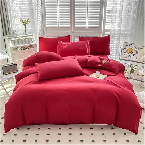 Vista 10 de Cama, Queen/L Negro Color Sólido Algodón Funda Nórdica Funda Nórdica