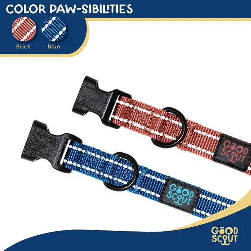 Vista 5 de Good Scout Collar de perro resistente para perros pequeños, collar de entrenamiento para cachorros con bucle flexible ajustable para un ajuste