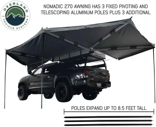 Vista 4 de Toldo OVS Nomadic 270 Gris oscuro con estuche de viaje negro Para el lado del conductor