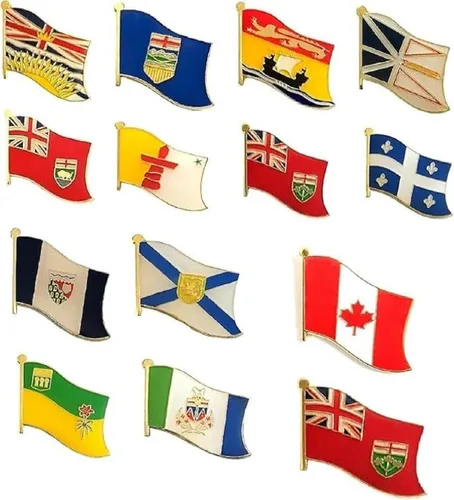 Vista 4 de Pines de solapa de bandera canadiense de provincia y territorio, corbata esmaltada y insignias de alfiler para todas las provincias y territorios