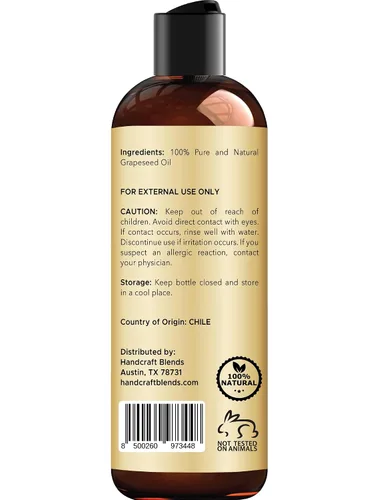 Vista 3 de Handcraft Blends - Aceite de semilla de uva - 8 onzas líquidas