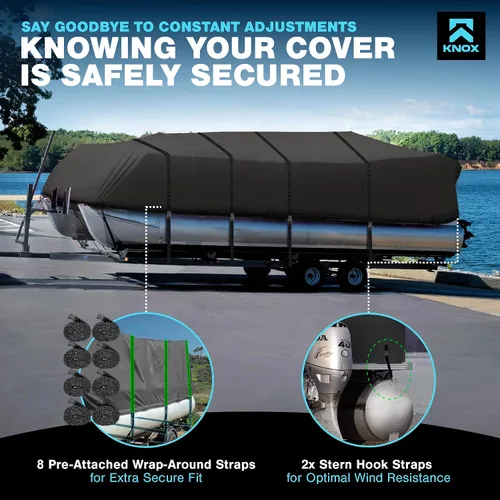 Vista 6 de KNOX Cubierta impermeable para lancha pontón de 3ª generación, resistente al agua, de grado marino, 600 denier, poliéster remolcable – Incluye bolsa