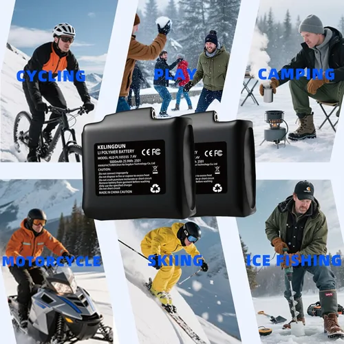 Vista 4 de 3500mAh*2+5000mAh*2 7.4V Lithium Polymer Batteries.Rechargeable Li-Polymer Batteries for Heated Gloves, Socks,and Jackets, Ideal for