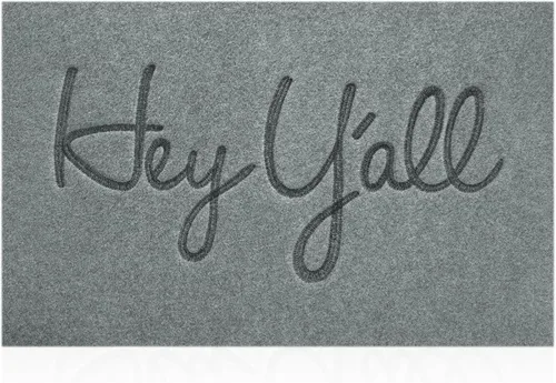 Vista 13 de Tapete de bienvenida al aire libre con texto en inglés "Hey Y'all" para puerta delantera, con parte trasera de goma, tapete