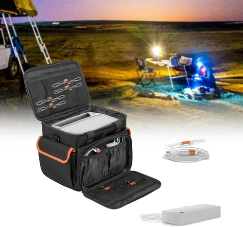 Vista 7 de Trunab Funda de transporte compatible con ECOFLOW River/River 2/River Pro, bolsa de almacenamiento con fondo impermeable y bolsillos delanteros
