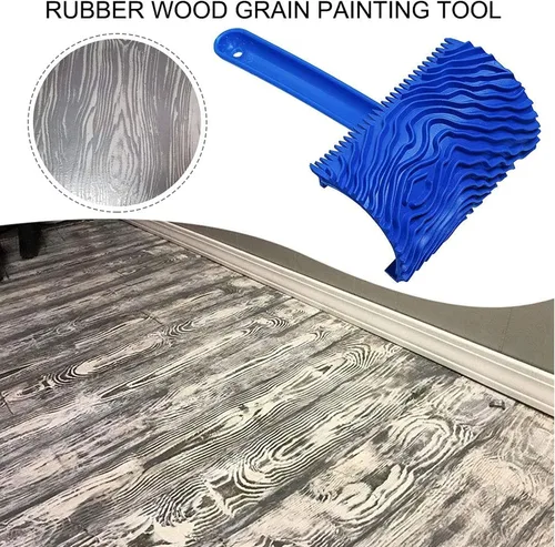 Vista 4 de Juego de herramientas de pintura de grano de madera, papel pintado de arte herramienta de grano de madera de imitación con decoración de pared