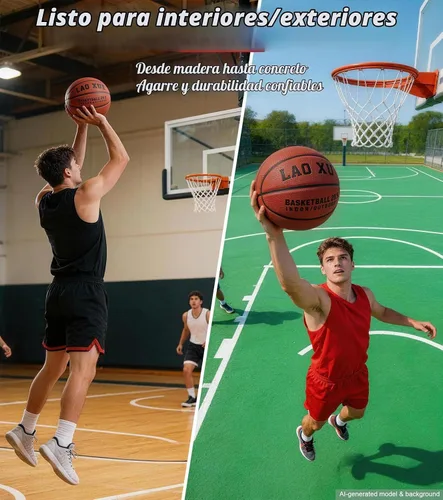 Vista 6 de LAO XUE Size 7 Basketball,29.5 Inch Rubber Ball for Indoor Outdoor