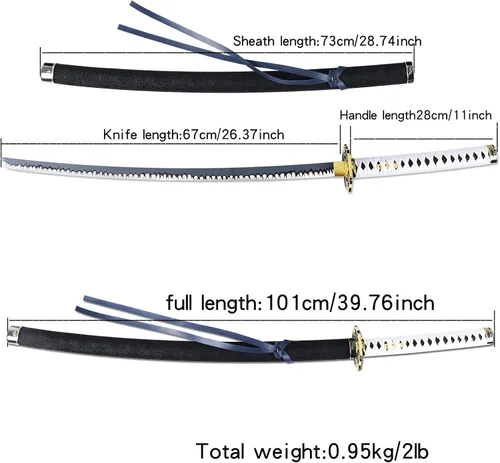 Vista 3 de Ziqing Yamato - Espada de anime Rebelión de Dante, espada de cosplay, Katana real, forjada a mano (Yamato-nuevo)