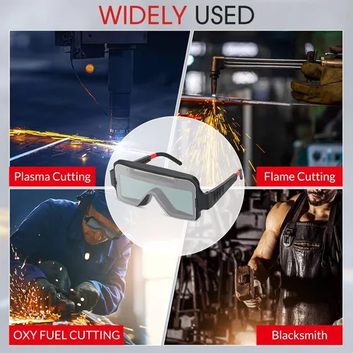 Vista 6 de Leumoi 2 gafas de soldadura de oscurecimiento automático, gafas de soldadura alimentadas por energía solar, 2 sensores, de seguridad, atenuación