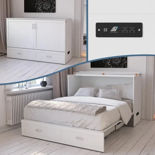 Vista 24 de AFI, Hamilton Twin XL Murphy - Cómoda de cama con colchón y cajón de 6 pulgadas, color gris
