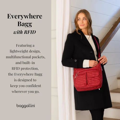 Vista 101 de Baggallini womens Everywhere Bagg Crossbody Women 11x9 Lightweight Nylon Hobo Water-resistant Travel Bag W/Rfid
