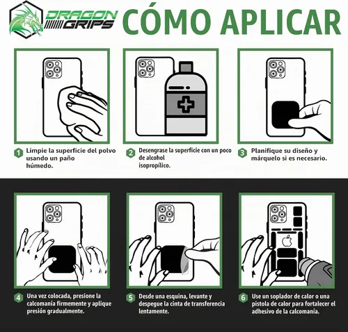 Vista 6 de Dragon Grips 13 piezas de cinta de agarre de goma rectangular, pegatinas de agarre gomosas para estuche de teléfono, mouse, pistola, herramientas