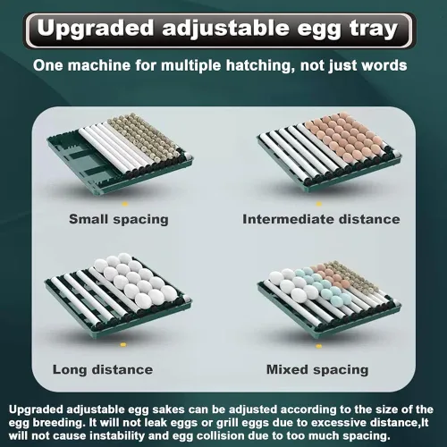 Vista 6 de Incubadora de huevos 48/56/64/98/120/128, incubadora de pollo completamente automática con girador automático de huevos y adición de agua