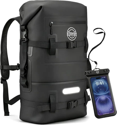 Vista 22 de STOVER 5/10/25/30/40/55L Waterproof Dry Bag- Roll-Top Backpack w/Phone Case- Kayaking, Hiking, Camping, Boating- Men/Women