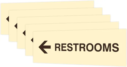 Vista 27 de Signs ByLITA Basic Restrooms - Letrero direccional para pared o puerta (negro), pequeño (paquete de 1)
