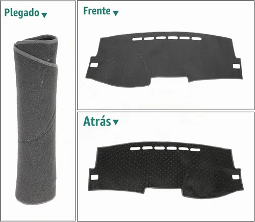 Vista 8 de X AUTOHAUX Cubierta de salpicadero de automóvil, de poliéster gris, antideslizante, alfombrilla protectora para Toyota Corolla 2009-2011