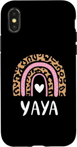 Vista 5 de Yaya Leopard Print Rainbow Cute Mothers Day Funny Yaya Case for iPhone 16