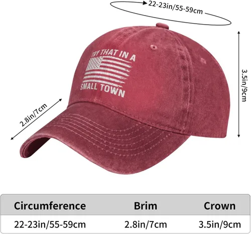 Vista 3 de Gorra de béisbol para mujer, diseño de pueblos pequeños, Rojo-15