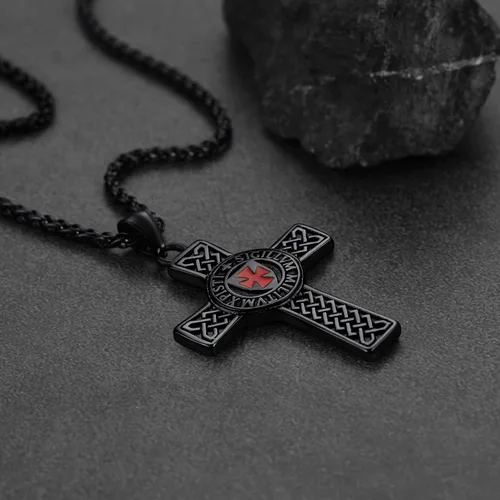 Vista 9 de FaithHeart Collar de sello de caballeros templarios, joyería de Cristo compañeros soldados para hombres y mujeres con delicado embalaje de regalo