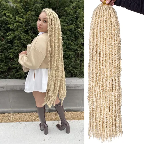Vista 7 de ZRQ Butterfly Locs Cabello de Ganchillo Corto 6 Paquetes Negro Cabello Bob de Ganchillo 8 Pulgadas Locs Sintéticos Desordenados Desgastados Trenzas