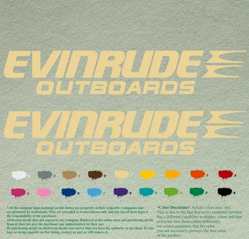 Vista 7 de Evinrude - Juego de 2 calcomanías de vinilo de repuesto compatibles con motor fuera de borda (12 pulgadas, negro 070)