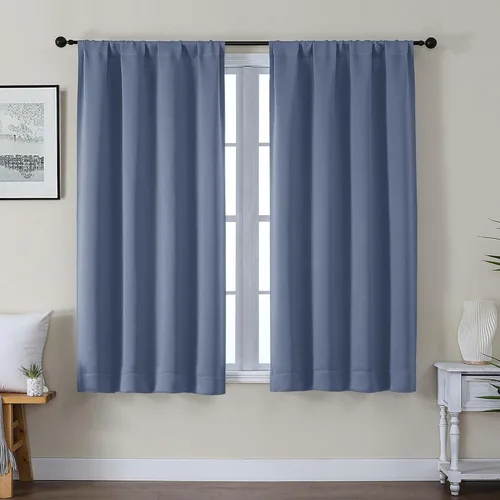 Vista 145 de Gwine Cortinas opacas para dormitorio, 54 pulgadas de largo, paneles de cortina de ventana con aislamiento térmico y reducción de ruido, cortinas