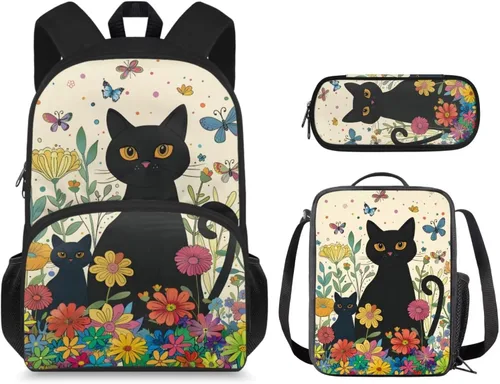 Vista 37 de Mochila 3D Otter para niños de 9 a 11 años, bonita mochila para niñas para la escuela, mochila elegante para niños con lonchera y bolsa