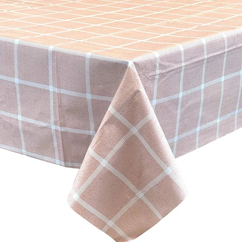 Vista 16 de allgala TC59305 Mantel protector de vinilo PVC con diseño de cuadros impermeable (beige, 54 x 108 pulgadas, rectangular)