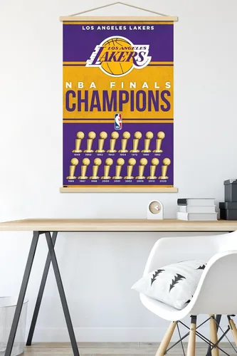 Vista 5 de Trends International NBA Los Angeles Lakers - Póster de pared de Champions 23, 22.37 x 34.00 pulgadas, paquete de impresión premium y colgador