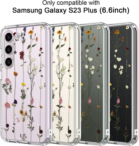 Vista 7 de ICEDIO Funda para Samsung Galaxy S23 Plus, delgada, transparente, con diseños de moda, para niñas y mujeres, funda protectora duradera y resistente