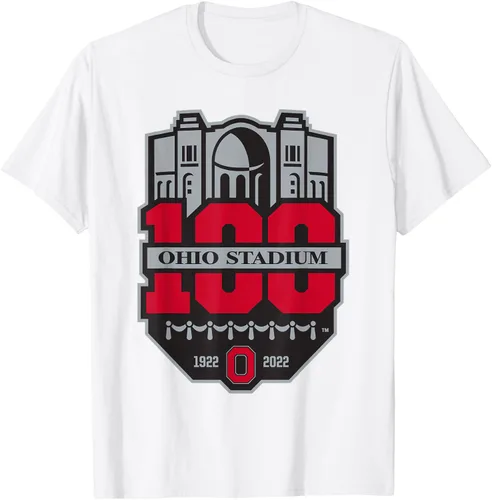 Vista 14 de Camiseta con licencia oficial de los 100 años del logotipo de fútbol del estado de Ohio, Negro