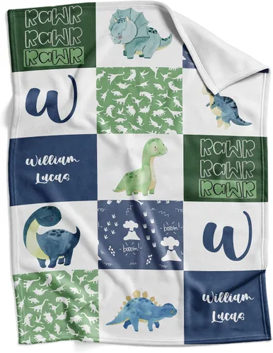 Vista 23 de Manta de bebé personalizada de béisbol para niños, regalos personalizados para bebés con nombre, mantas de vellón con monograma (béisbol 173)