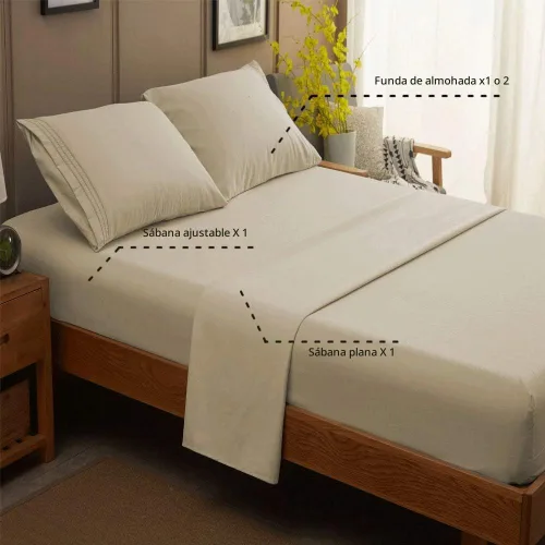 Vista 2 de SONORO KATE Juego de sábanas de cama de microfibra súper suave de 1800 hilos, sábanas egipcias de lujo de 16 pulgadas de profundidad, antiarrugas e