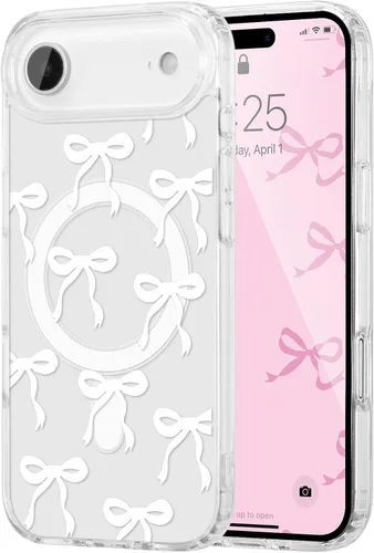 Vista 67 de UEEBAI - Funda magnética para iPhone 11, diseño de lazo, compatible con MagSafe, funda transparente delgada inalámbrica, antiamarilleo, a prueba