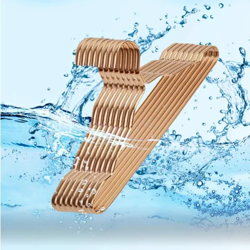 Vista 2 de LIFKOME Perchas para abrigos, paquete de 100 perchas de alambre de metal resistente con sin ranuras, perchas estándar para trajes, ahorro