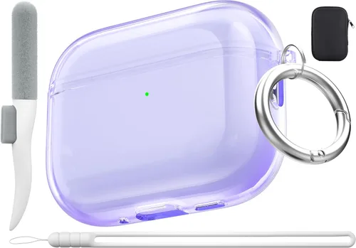 Vista 27 de Valkit - Funda transparente protectora para estuche de AirPods, con llavero, poliuretano termoplástico suave, a prueba de golpes, compatible