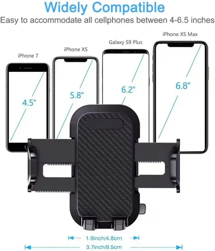 Vista 2 de Soporte universal para teléfono celular, para salpicadero, parabrisas, escritorio, color negro