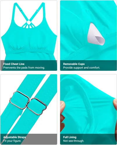 Vista 4 de Holipick Traje de baño tankini para mujer, sin parte inferior