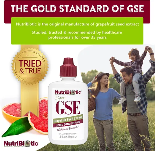 Vista 3 de NutriBiotic GSE, líquido de 2 onzas El extracto original de semilla de pomelo concentrado premium con bioflavonoides Potente apoyo inmunológico