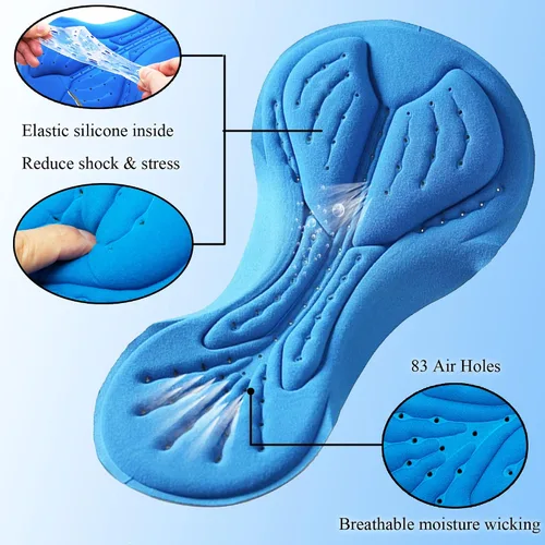 Vista 4 de Pantalones de ciclismo para hombre con acolchado de gel de compresión, mallas elásticas para bicicleta
