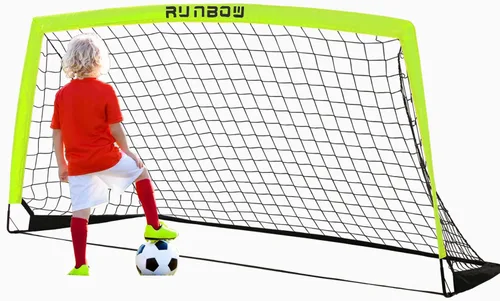 Vista 14 de Portería de fútbol infantil de 6 x 4 pies con bolsa de transporte, red de fútbol plegable portátil para entrenamiento de práctica en el patio