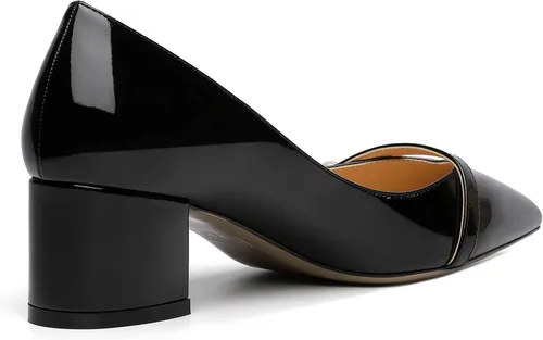 Vista 5 de ROSERWISH Vestido de fiesta para mujer, zapatos de tacón bajo grueso y puntiagudo, de 2 pulgadas